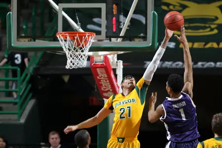 Isaiah Austin leads the Big 12 with 3.1 blocks per game.