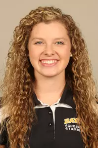 Sophomore Courtney Pate scored a 9.90 in the Aerial Pass heat of the Tumbling