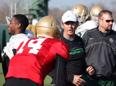 Art Briles visits with Bryce Petty