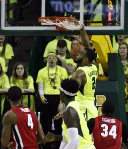 Jan 30, 2016; Waco, TX, USA; Baylor Bears forward Rico Gathers (2) goes up for the dunk against the Georgia Bulldogs. Credit: Ray Carlin-USA TODAY Sports