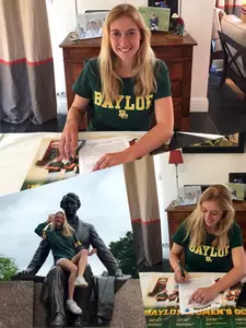 Chloe Caron signs her National Letter of Intent to play at Baylor.