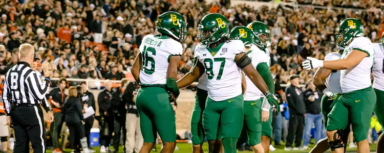 Hal Presley celebrates after a touchdown at Texas Tech