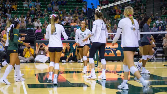 The Bears celebrate a point.
