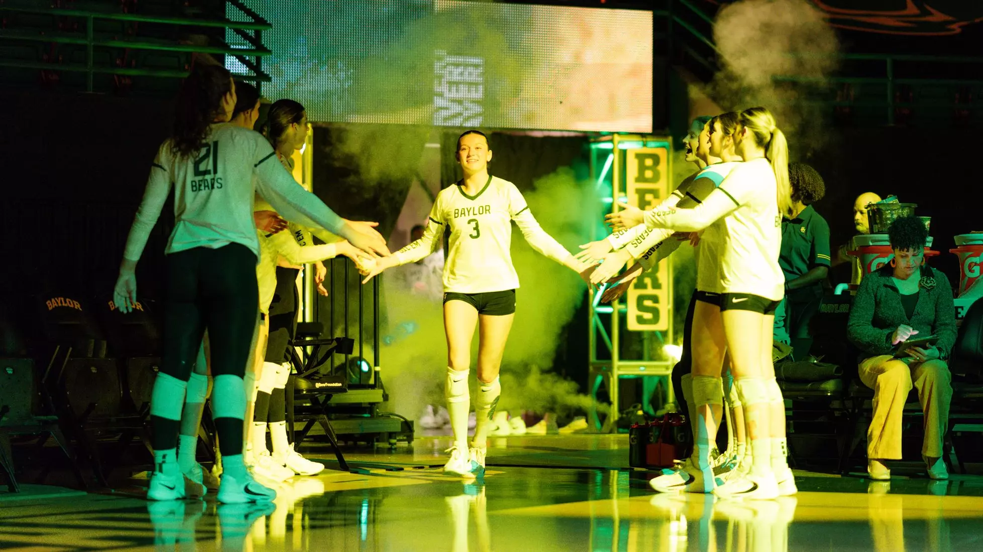 The Bears swept the Jayhawks at home.