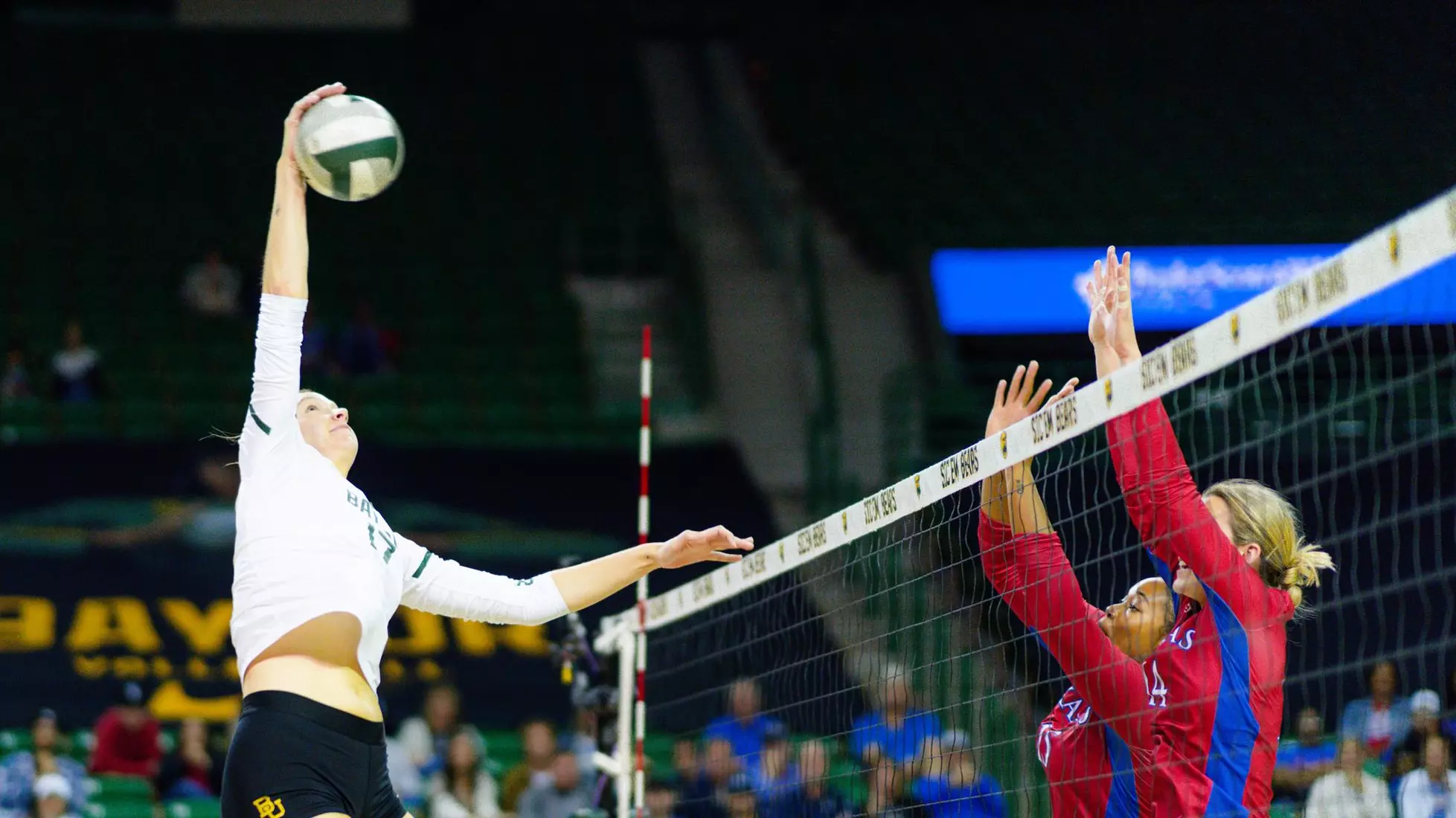 The Bears swept the Jayhawks at home.