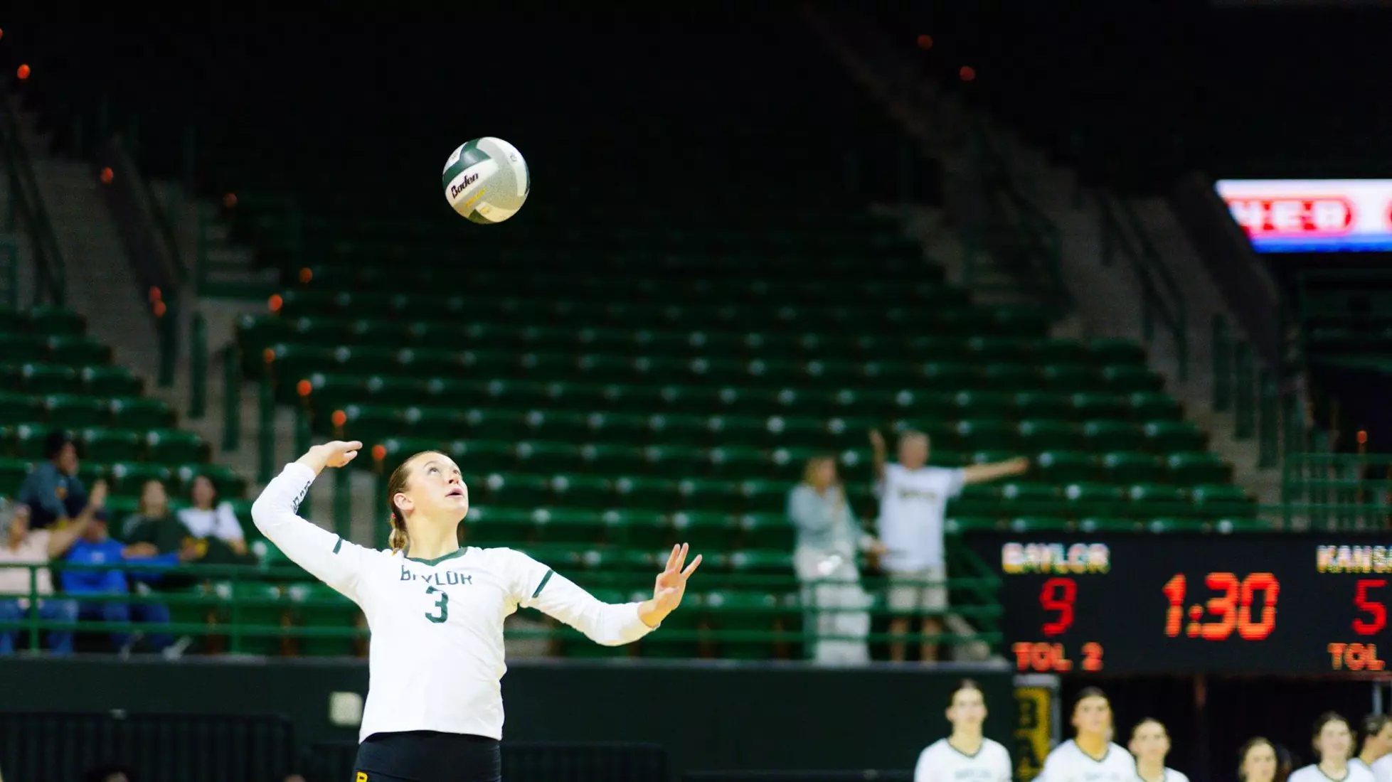 The Bears swept the Jayhawks at home.