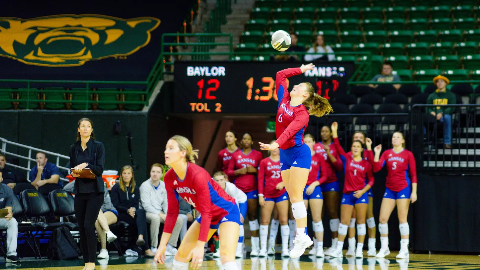 The Bears swept the Jayhawks at home.