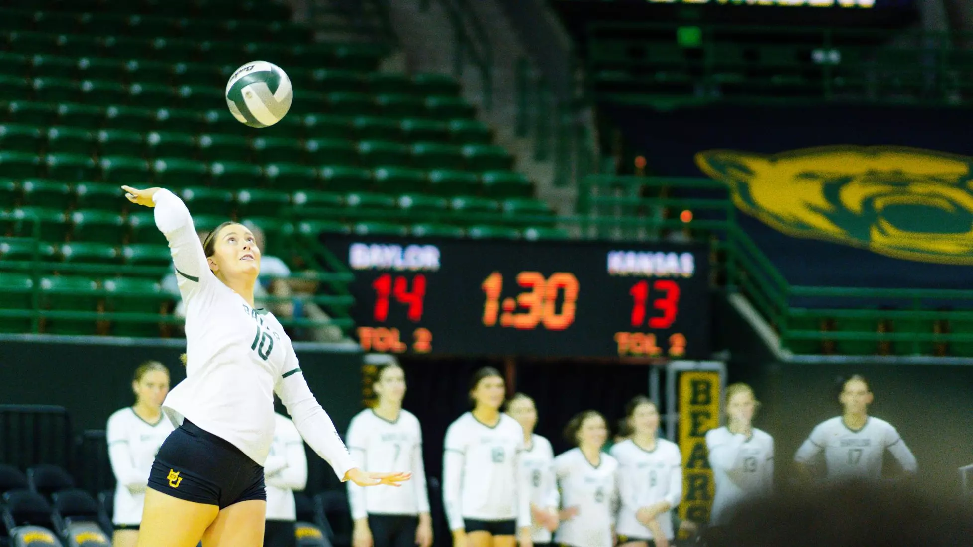 The Bears swept the Jayhawks at home.