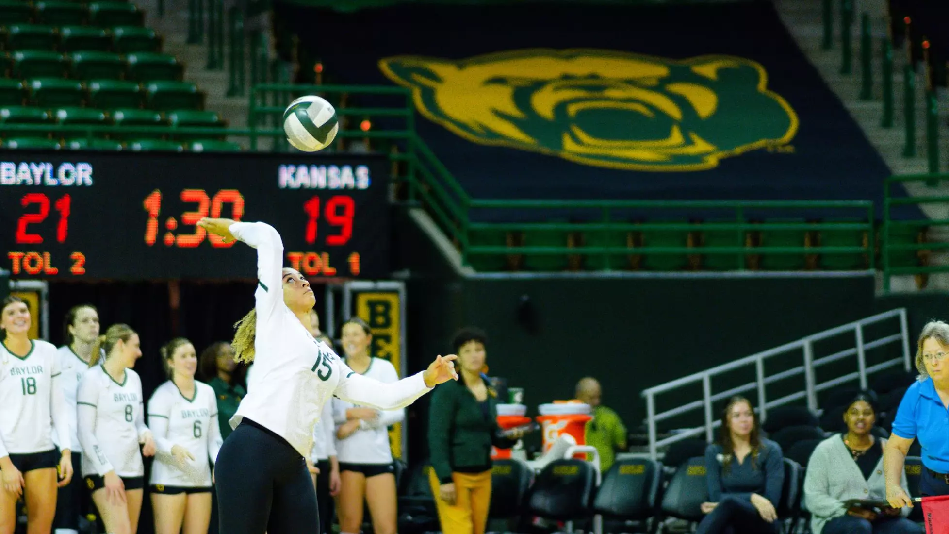 The Bears swept the Jayhawks at home.