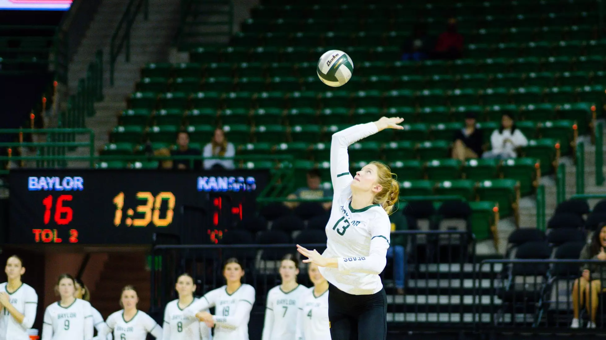 The Bears swept the Jayhawks at home.