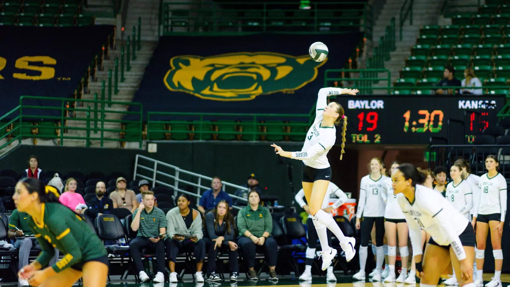 The Bears swept the Jayhawks at home.