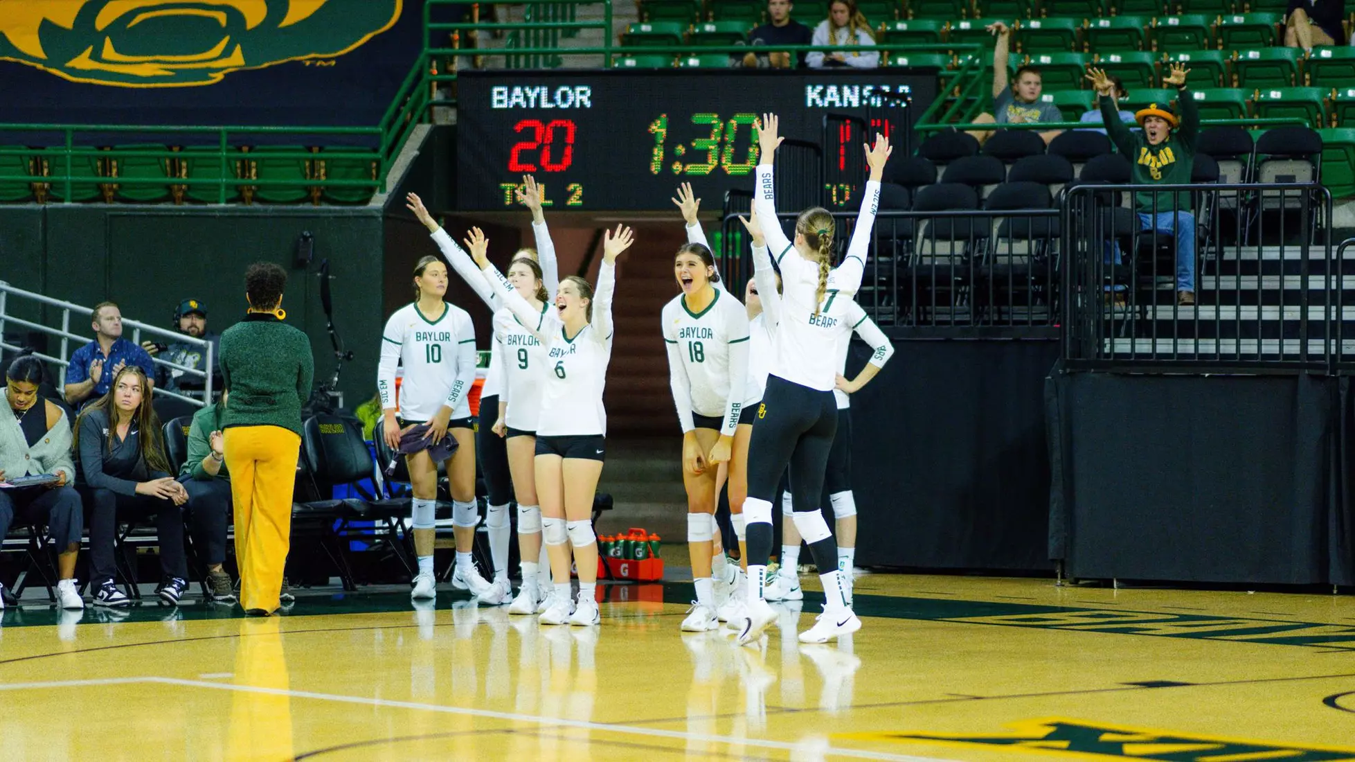 The Bears swept the Jayhawks at home.