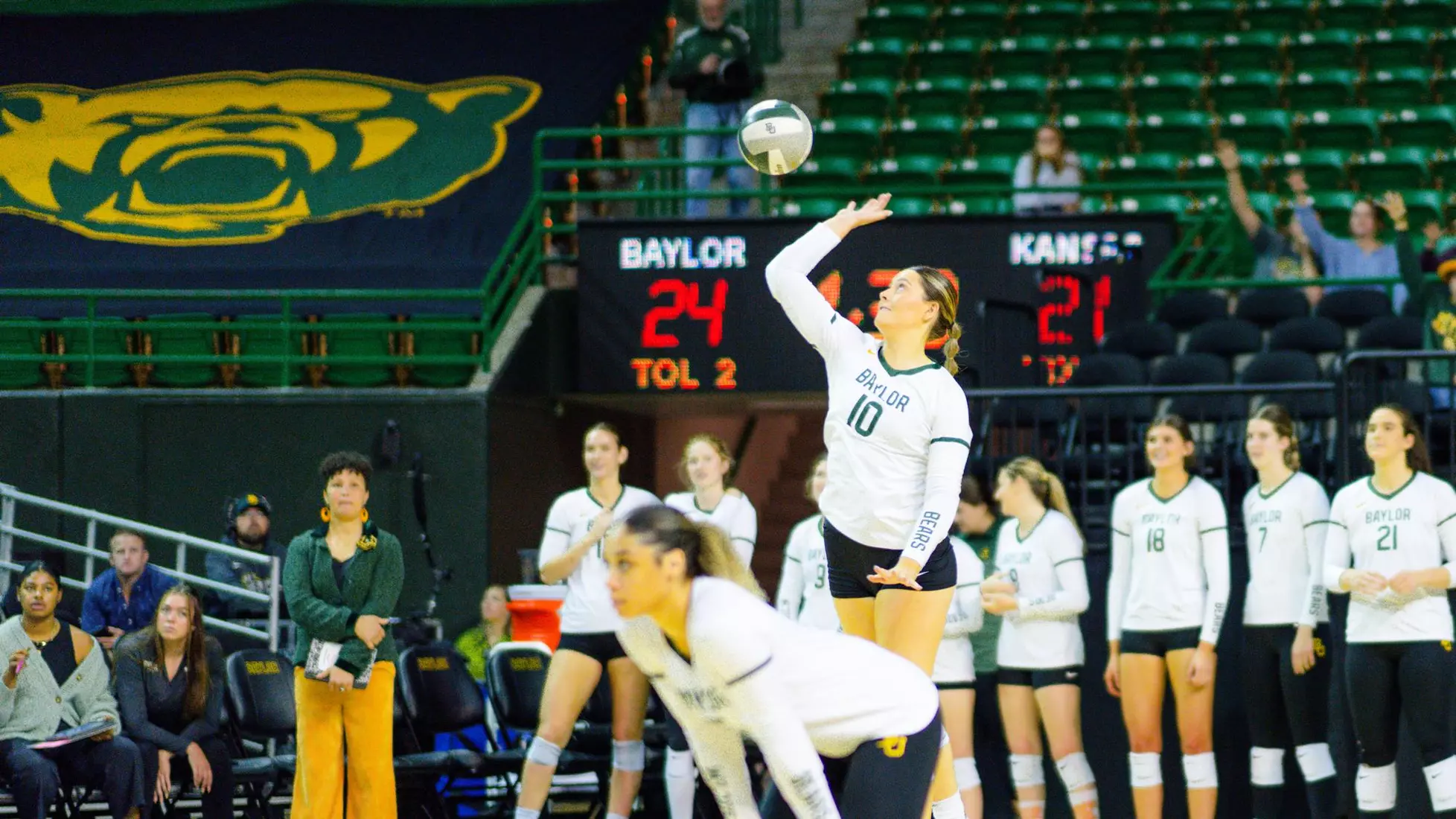 The Bears swept the Jayhawks at home.