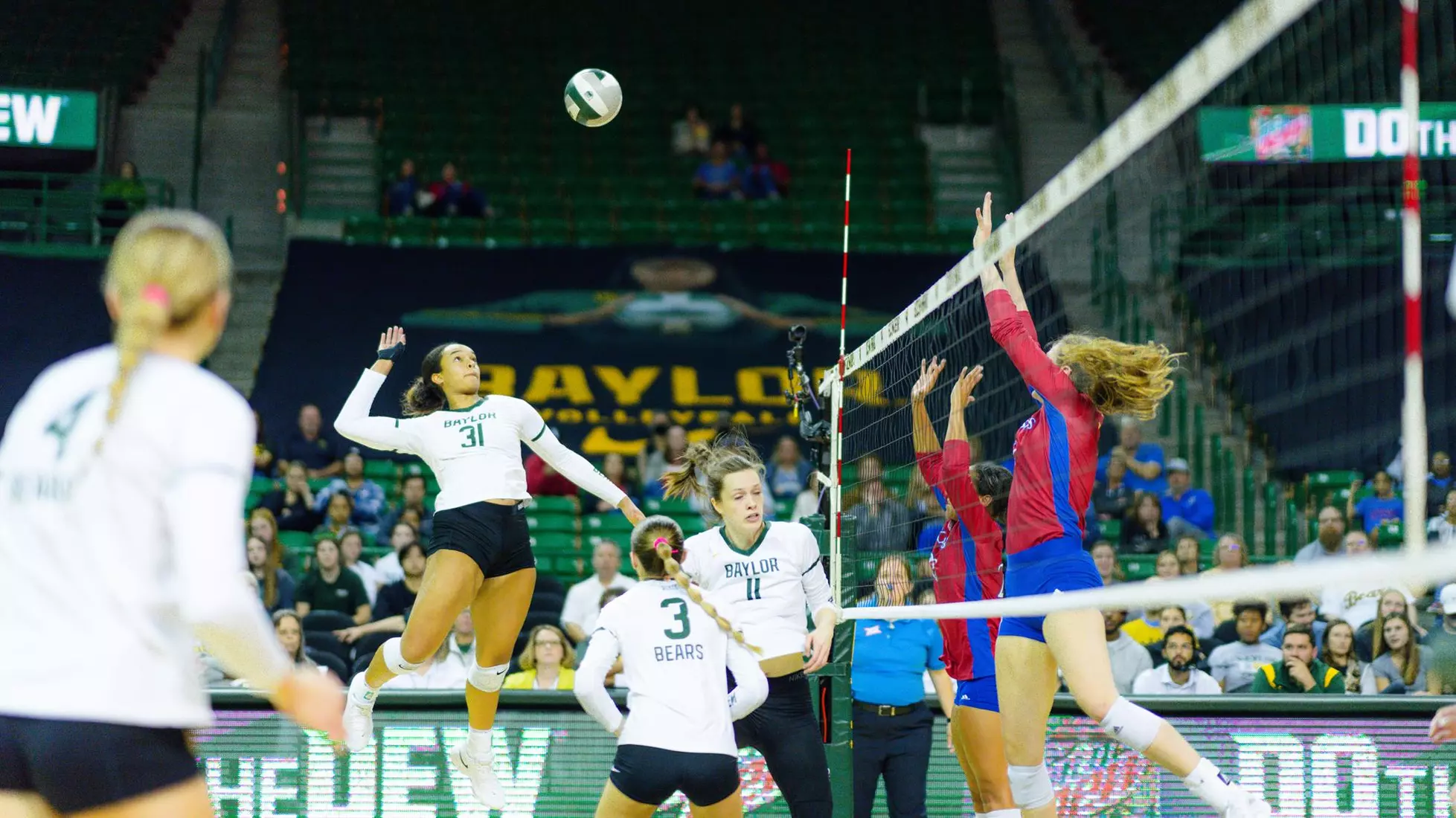 The Bears swept the Jayhawks at home.