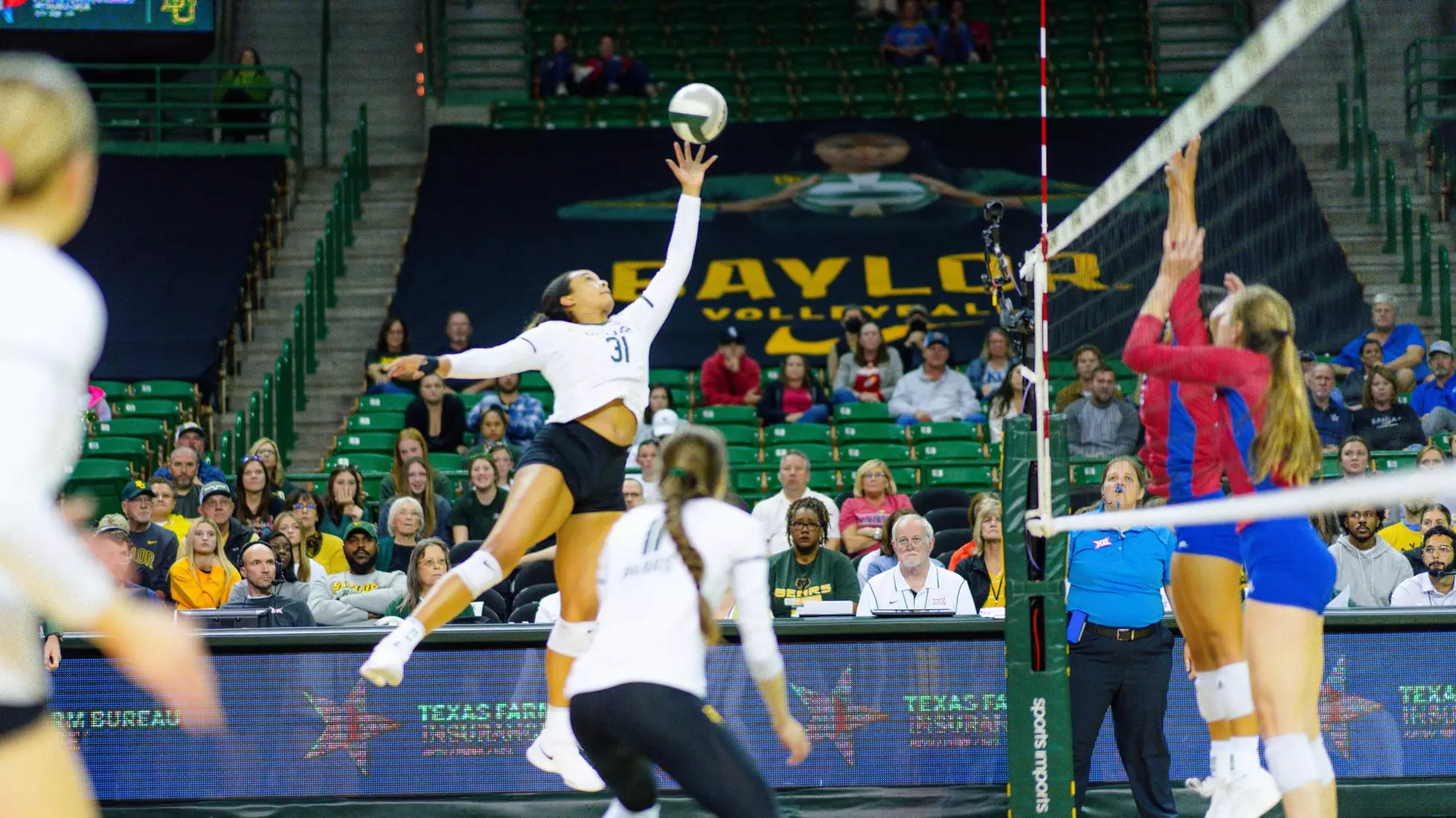 The Bears swept the Jayhawks at home.