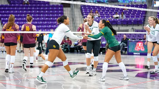 Lauren Harrison celebrates vs. Minnesota