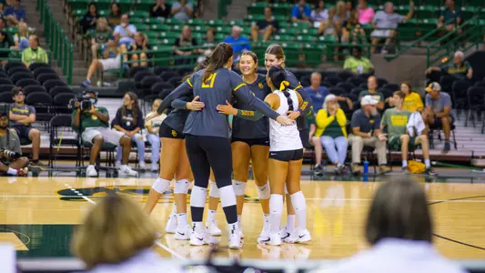 The Bears celebrate a point against Evansville.