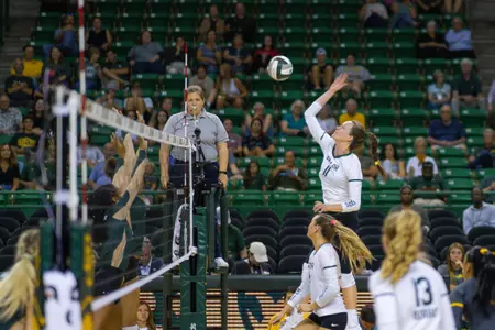 Mallory Talbert goes up for an attack against Colorado State.