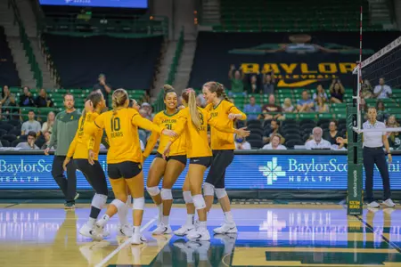 The Bears celebrate a point against ASU.