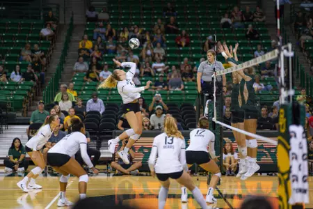 Allie Sczech goes for an attack against Colorado State.