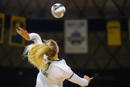 Allie Sczech goes for an attack against Colorado State.