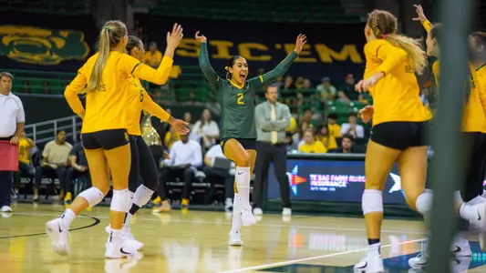The Bears celebrate a point over TCU.