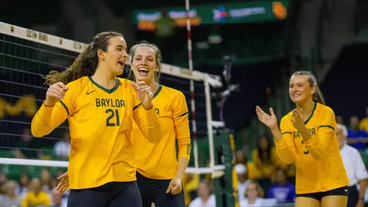 The Bears celebrate a point over TCU.