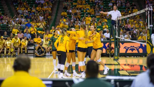 The Bears celebrate a point over TCU.