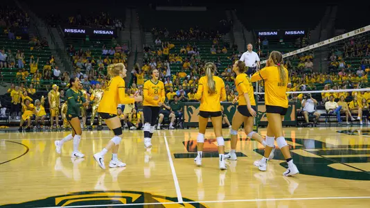 The Bears celebrate a point over TCU.