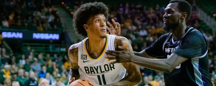 Jalen Bridges on offense against K-State