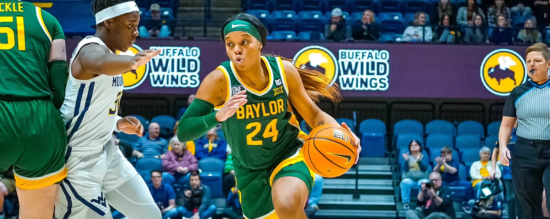Sarah Andrews drives against West Virginia