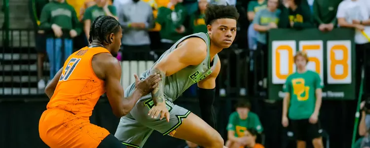 Keyonte George dribbles vs. Oklahoma State