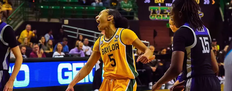 Darianna Littlepage-Buggs celebrates against K-State