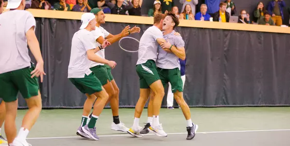 Teddy celebrating after win over No. 9 Florida State
