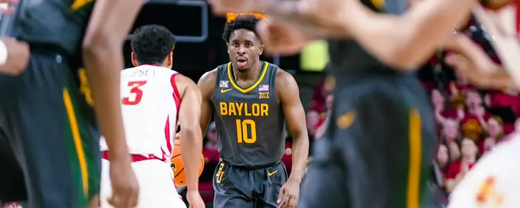 Adam Flagler faces a defender versus Iowa State