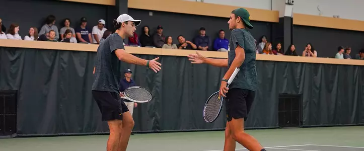 Justin Braverman and Chris Frantzen during singles vs. ACU