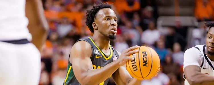 LJ Cryer shoots against Oklahoma State