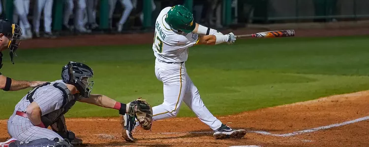 Kolby Branch hitting against YSU in 2023