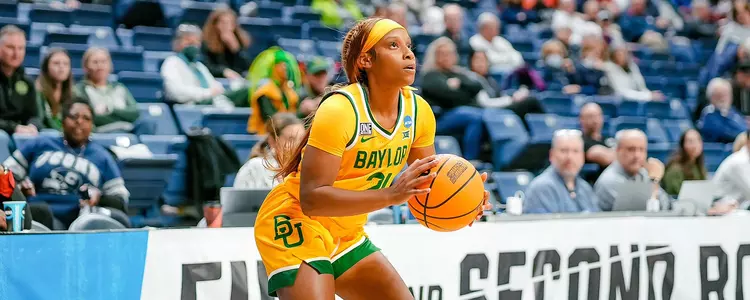 Ja'Mee Asberry shoots against Alabama in the NCAA WBB First Rounds