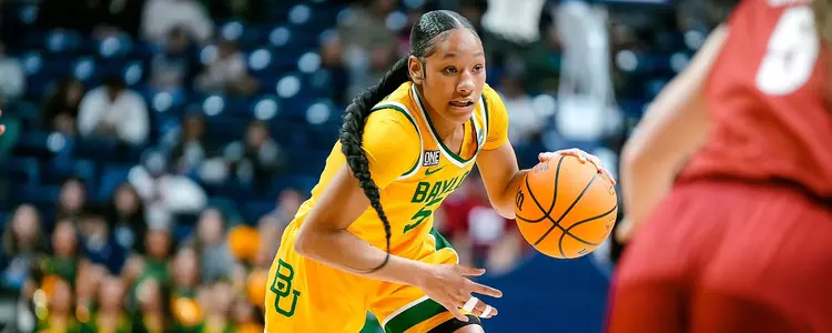 Darianna Littlepage-Buggs drives against Alabama in the NCAA WBB First Rounds