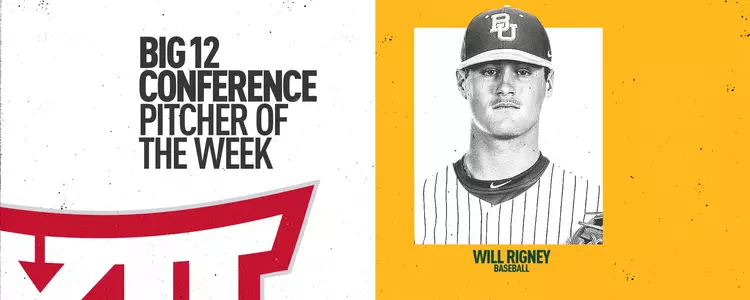 Will Rigney Big 12 Pitcher of the Week graphic