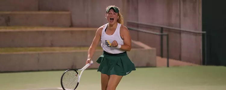 Danielle Tuhten celebrating against West Virginia