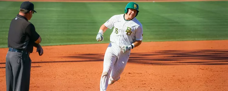 Zach Mazoch rounds third after hitting his first-career HR vs YSU in 2023