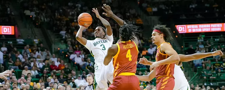 Dale Bonner shoots a contested jumper against Iowa State