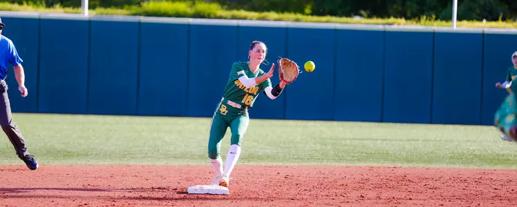 Presleigh Pilon fields the ball at second base