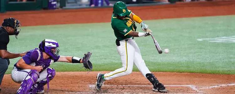 Hunter Simmons hitting against TCU 2023
