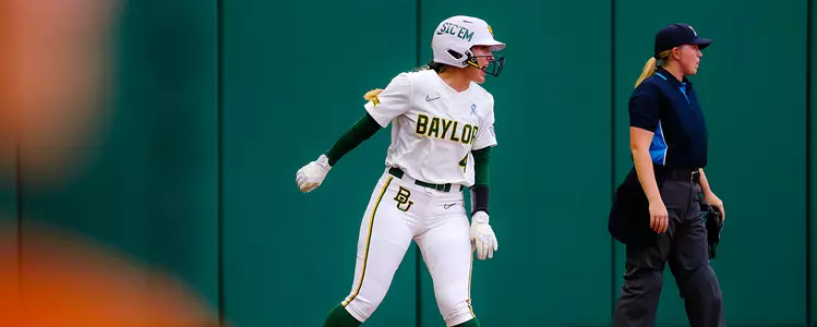 Emily Hott celebrates after scoring against Texas
