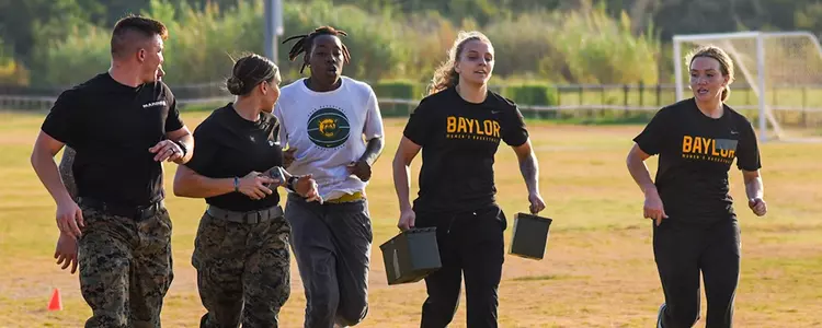 Dre'Una Edwards, Denae Fritz and Jana Van Gytenbeek at the Marine Leadership Training Event