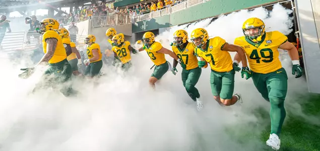 Baylor FB runs out of tunnel vs. Texas State