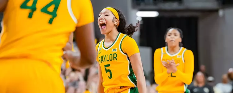 Darianna Littlepage-Buggs celebrates against UCF